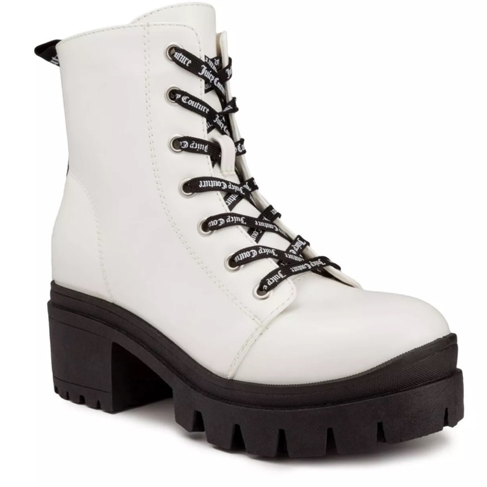 JUICY COUTURE White Combat Boots SIZE: 8 - Picture 1 of 10